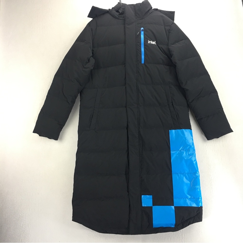 Intel Puffer Bubble Down Coat Preproduction Sample Quilted Lightweight Sz L Rare